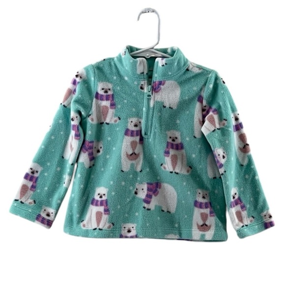 3T Girls Polar Bear Glacier Fleece Half Zip Mock Neck Pullover - Picture 1 of 5
